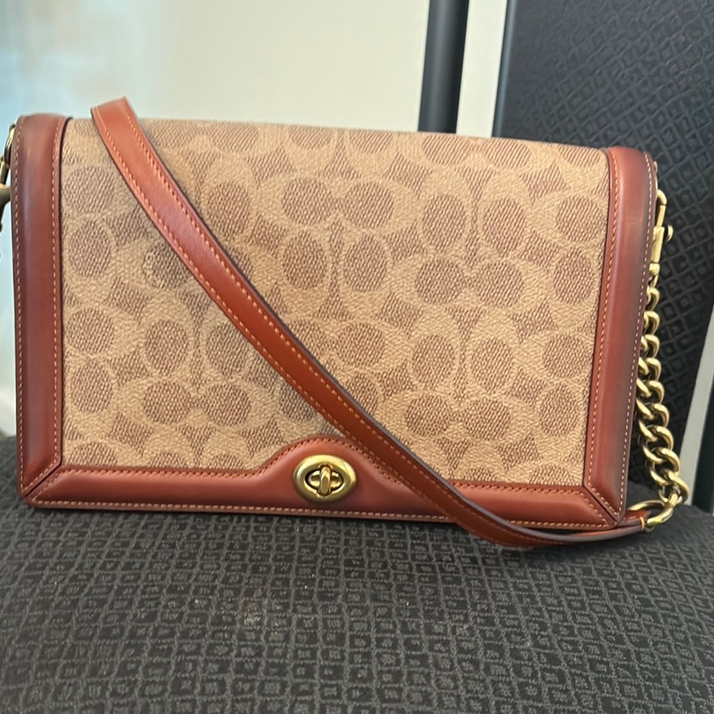Coach Tan and Brown Crossbody Bag